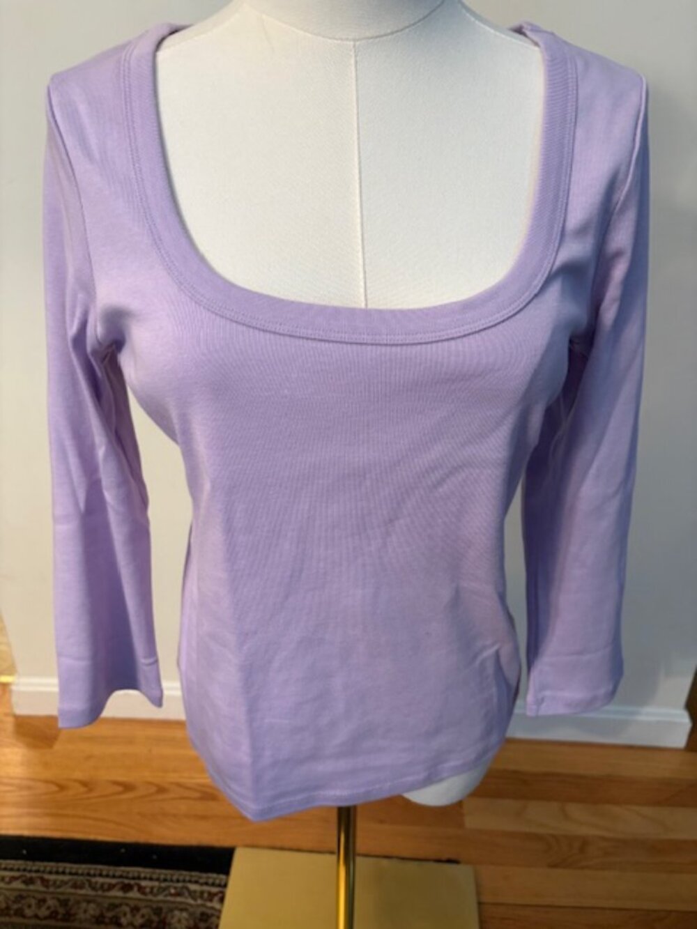 Lavender Scoop Neck Cotton Tee